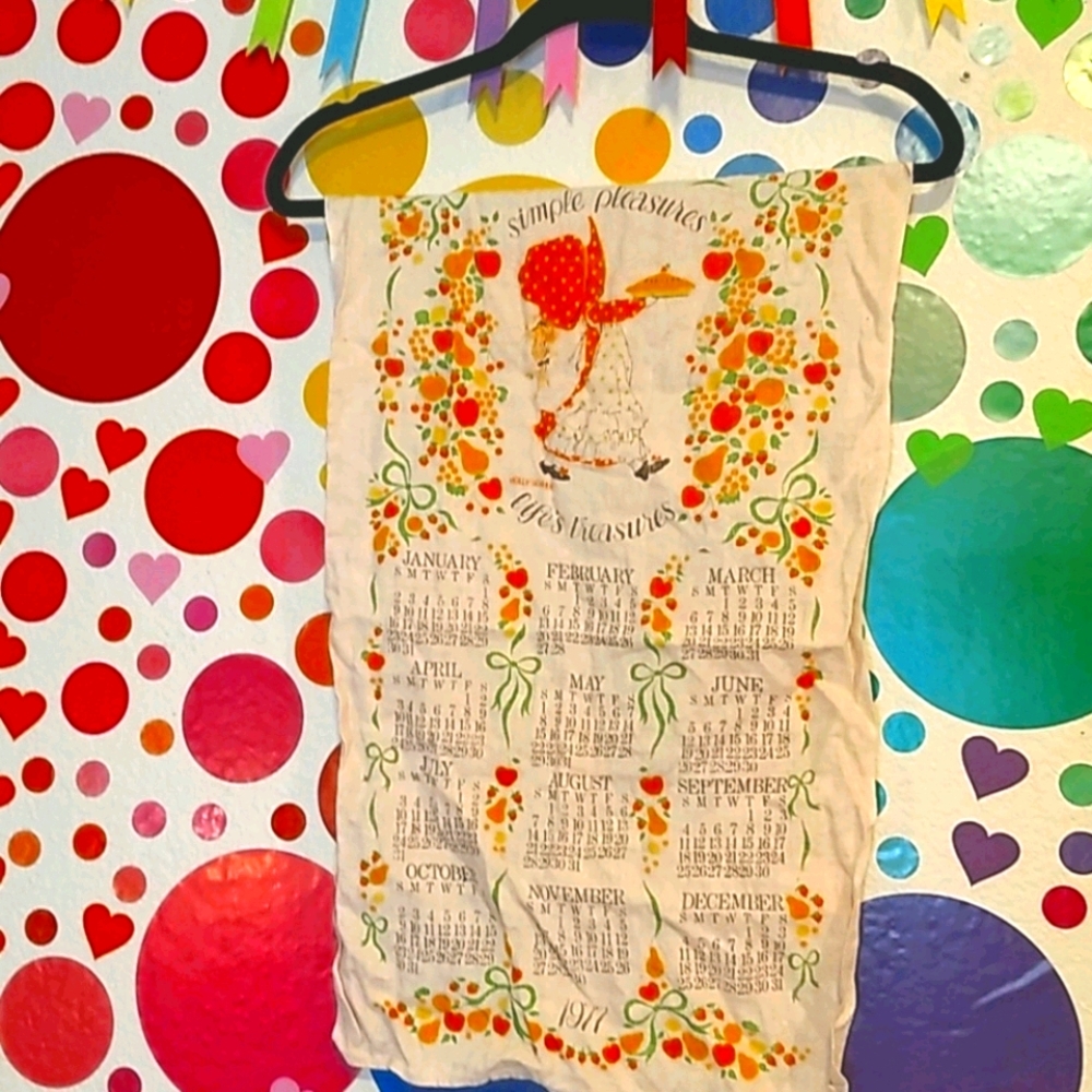 🌞Hollie Hobbie 1977 vintage calender linen